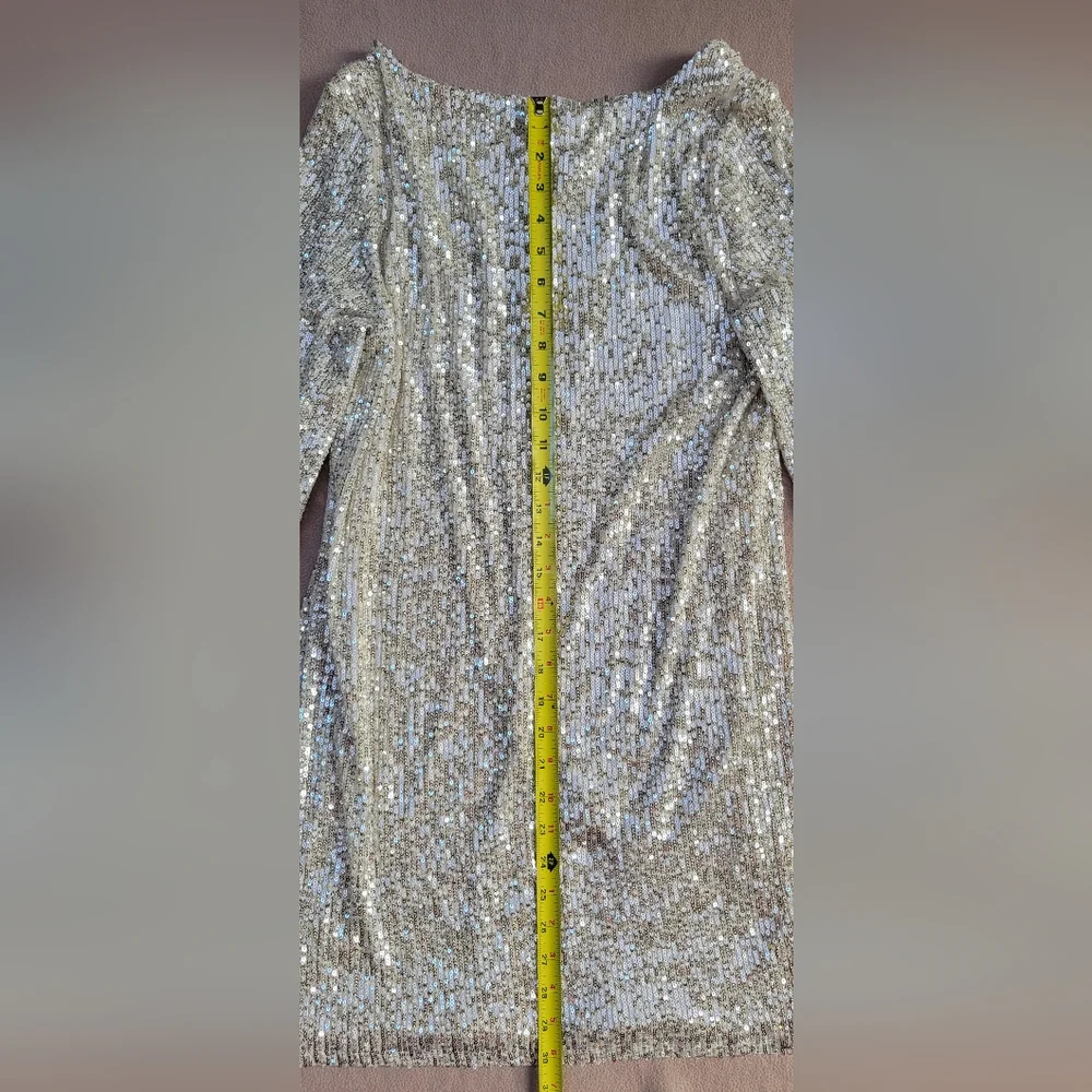 Z SUPPLY Sequin Mini Dress Size M Silver Lined NWT Style ZD234255S RN135090 - Picture 6 of 11